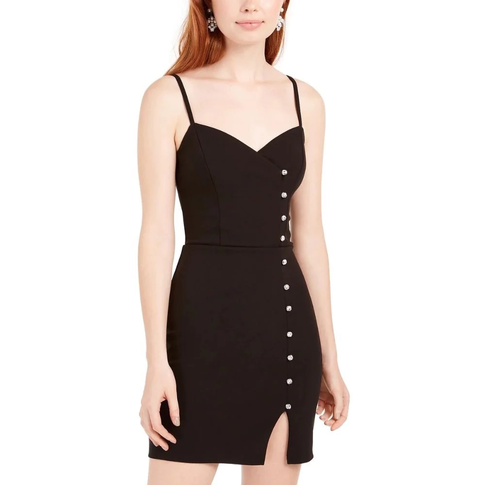 Trixxi black mini dress with rhinestones size 3